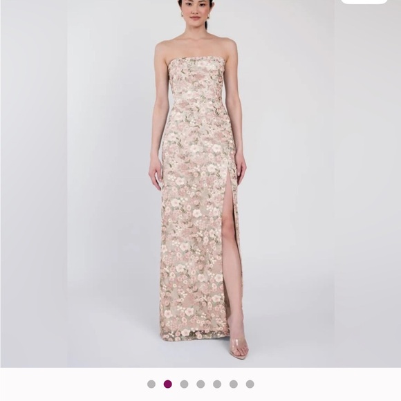 Jenny Yoo Blush Strapless Embroidered Dress - Picture 2 of 6